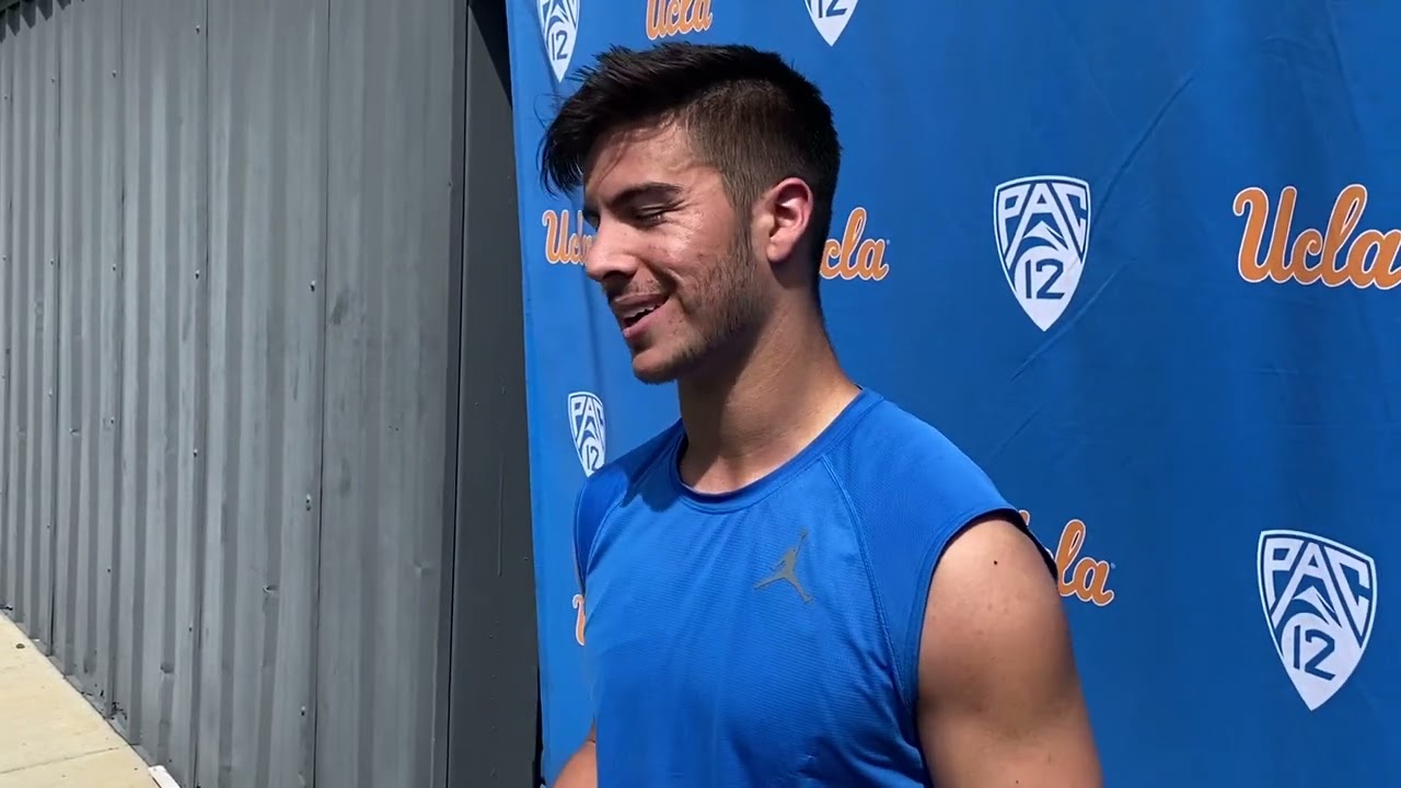 WR Logan Loya after UCLA&rsquo;s second spring practice 4/6