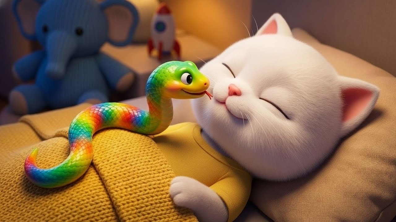 😲😱🐍 OMG! Kitten Is in Big Trouble 🥺⚠️ Little Kitten’s Unbelievable Snake Story ✨🐱 #Juky_zoo#Kitten