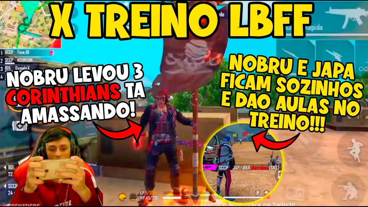 X TREINO - NOBRU E JAPA FICAM SOZINHOS E DERAM AULAS - NOBRU LEVANDO 3 - CLIPS FF - FREE FIRE