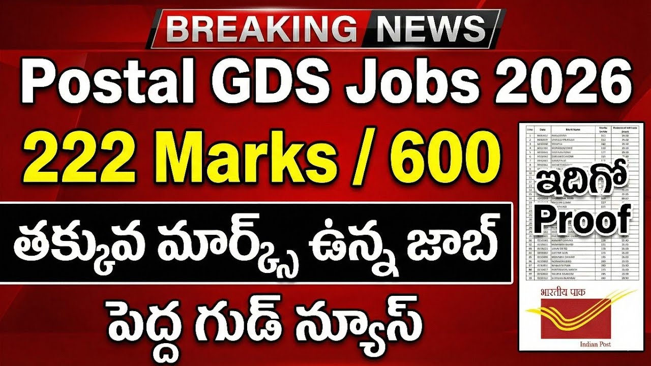 Postal gds notification 2026 || GDS లో 37% ఉన్న జాబ్ పక్కా || India post gds jobs 2026