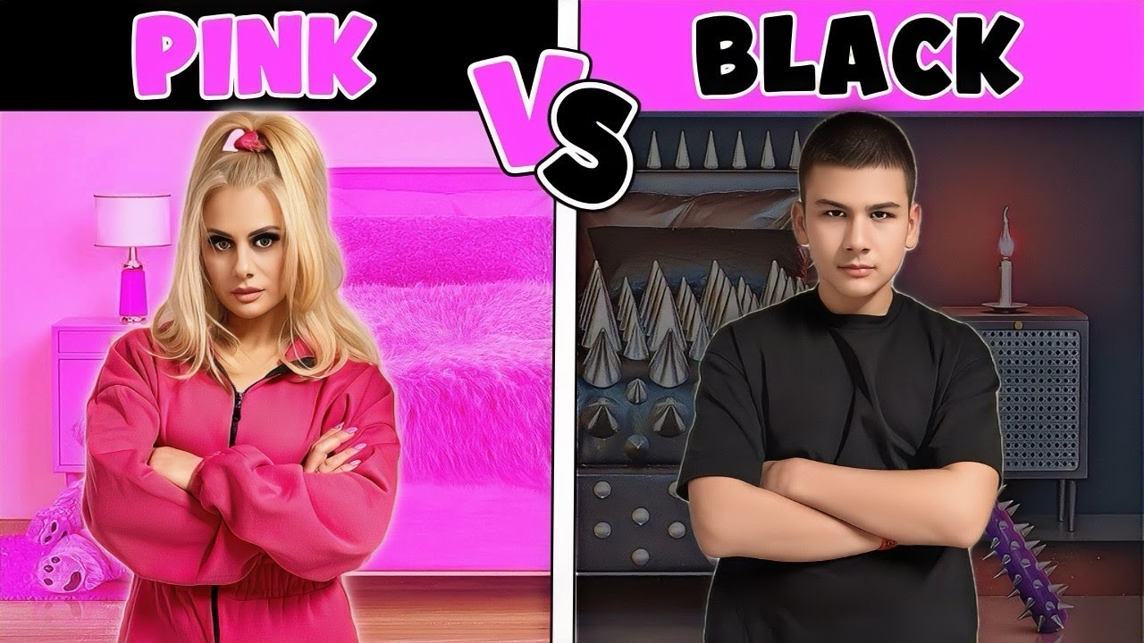 ΡΟΖ vs ΜΑΥΡΟ ΧΑΡΤΙΝΟ ΞΕΝΟΔΟΧΕΙΟ CHALLENGE !