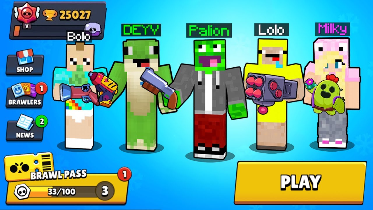 Zagraliśmy CAŁYM PALIONOWEM w BRAWL STARS w MINECRAFT!