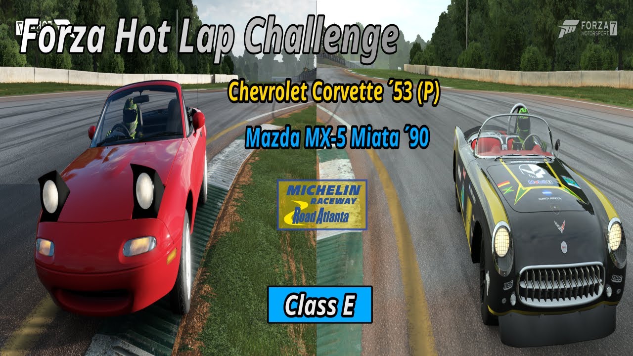 Mazda MX 5 Miata ´90 vs Chevrolet Corvette ´53 (P) Road Atlanta HLC !!