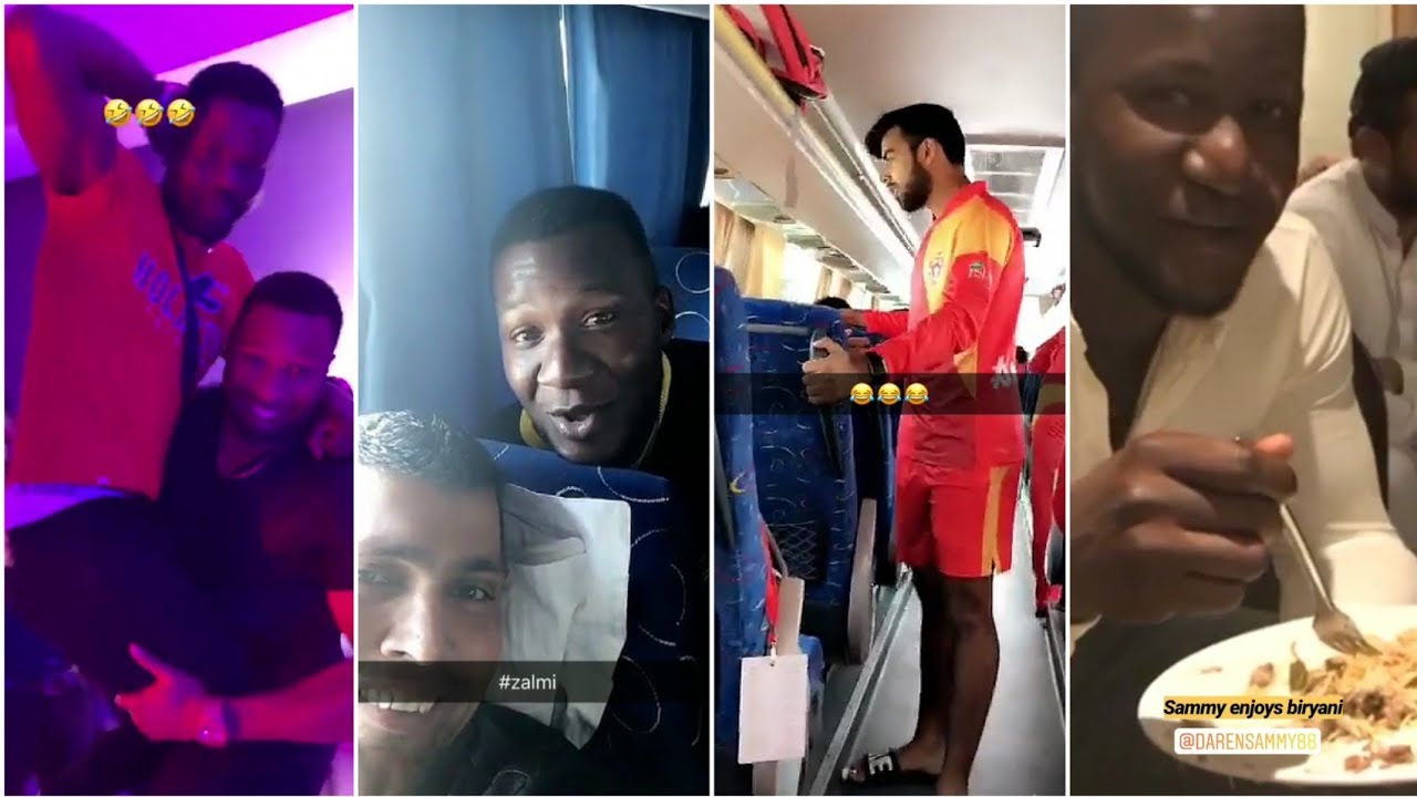 Kamran akmal having fun with Darren Sammy + Peshawar zalmi dinner PSL 4 2019 HD