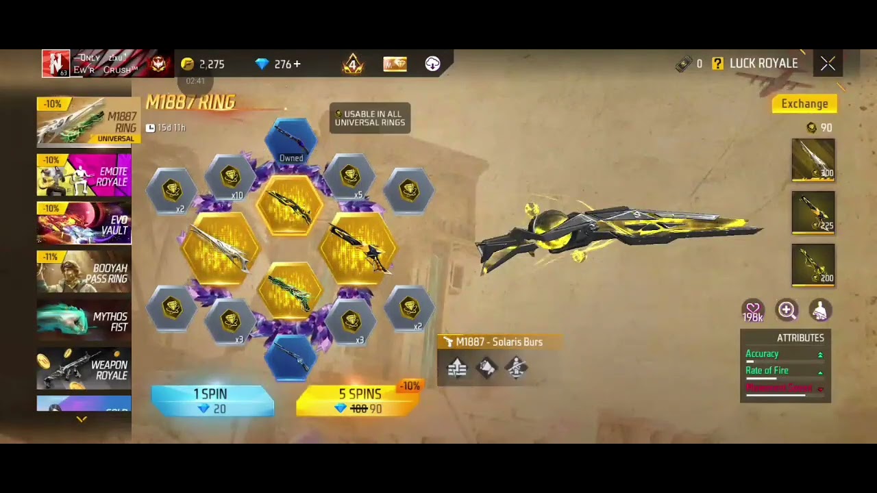 20 diamon spin 1 m1887 skin 🧐😱😱