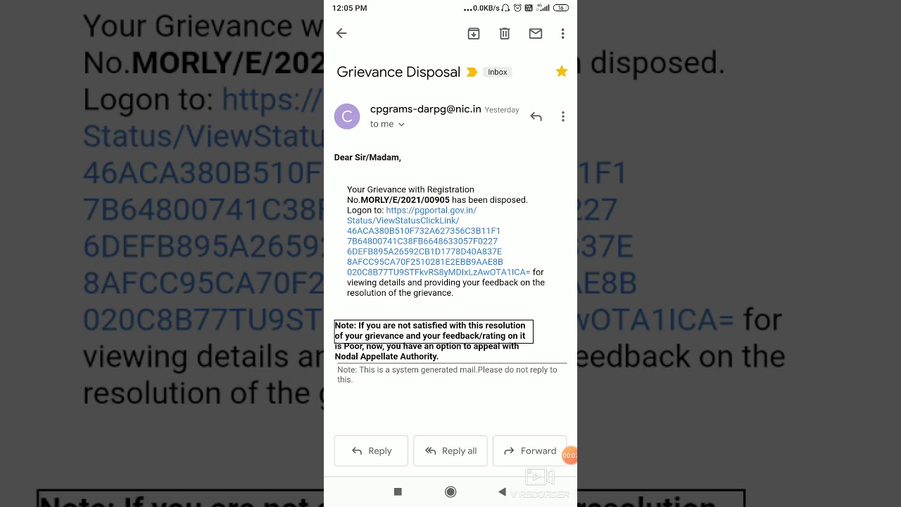 Public Gravience Reply??