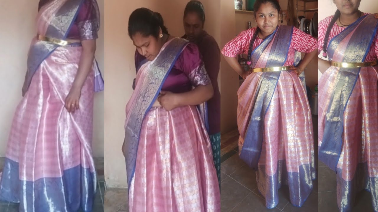 Saree to half saree draping😍💃💃#swarnanimma__174 