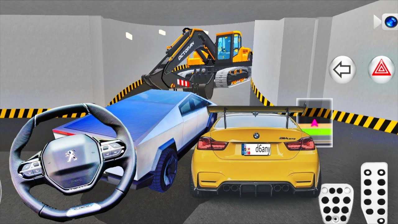 Heavy Excavator in Parking // New Tesla Truck | 3D driving class2 game gameplay