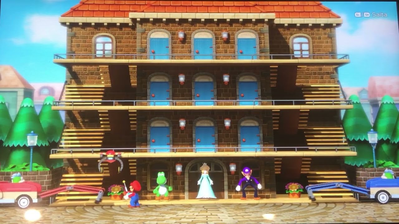 Super Mario Party: Mario vs Yoshi vs Rosalinda vs Waluigi: minigiochi sfida a random.