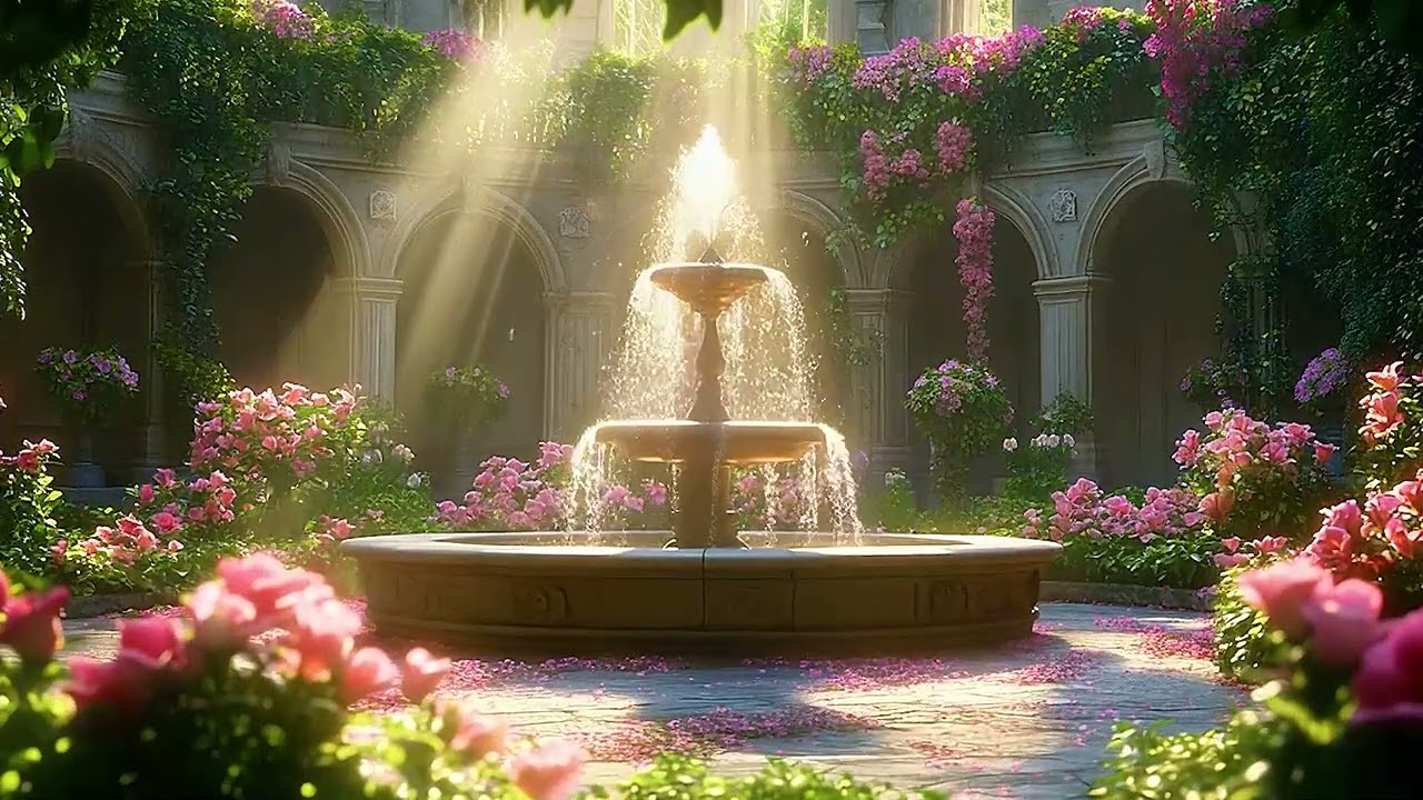 Palace Garden Serenity | Gentle Fountain, Singing Birds & Lush Garden Ambience for Relaxation Sleep