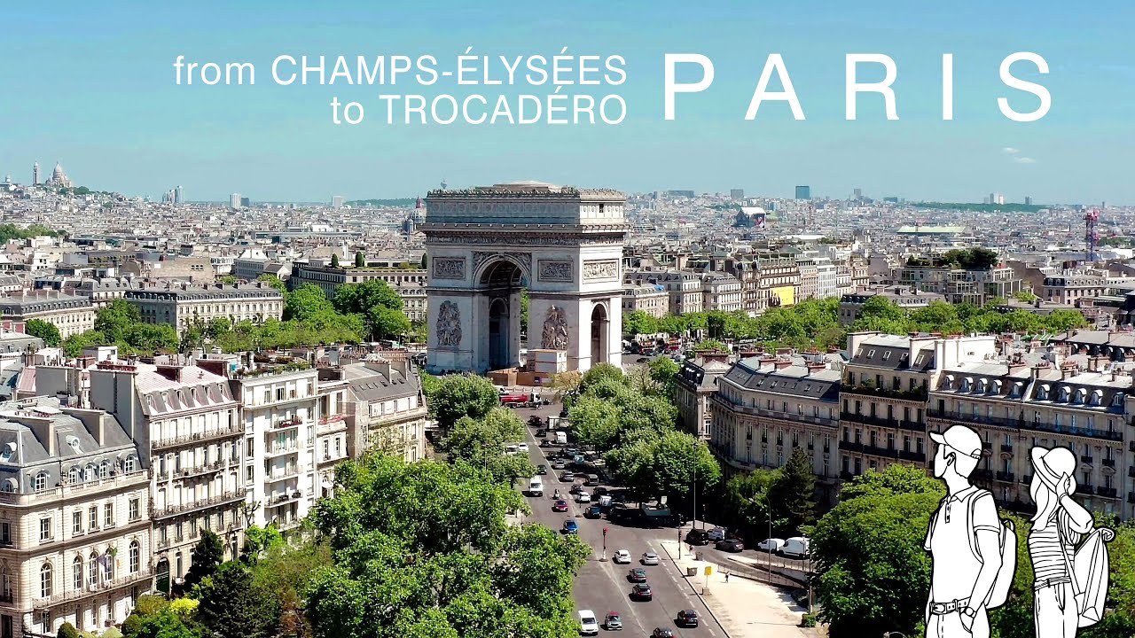 4K Париж 🇫🇷: от Елисейских полей до Трокадеро [прогулка + дрон]