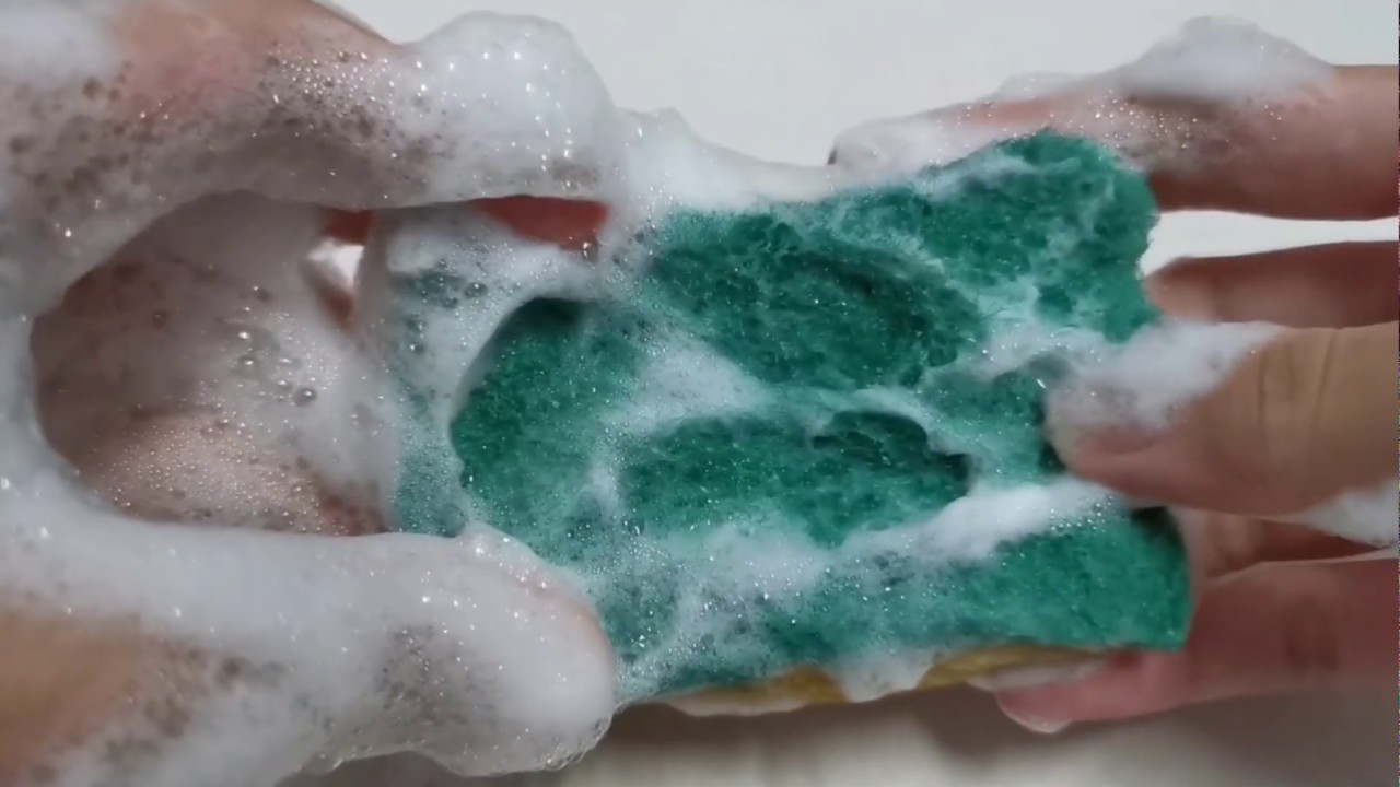 ASMR SOUND | Soapy Ripping 3 Bleached Old Sponge