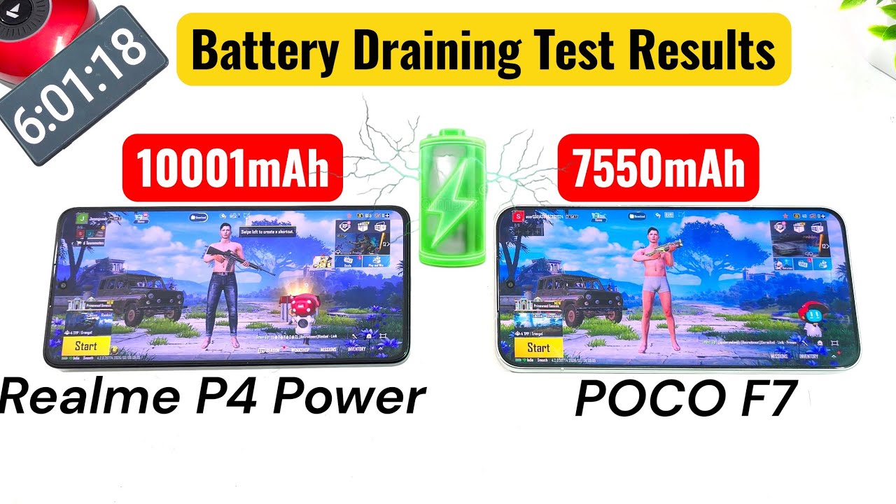 Realme P4 Power vs POCO F7 Battery Draining Comparison 🔥🔥🔥 #realmep4power #pocof7 