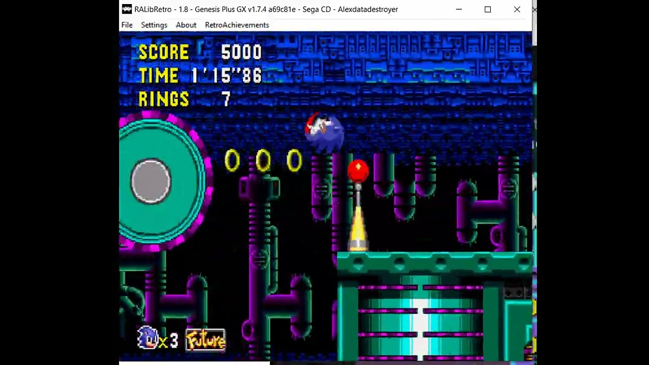 Sonic CD -- Metallic Madness Zone 2 Jet Lag challenge [EX] -- 3'43''30