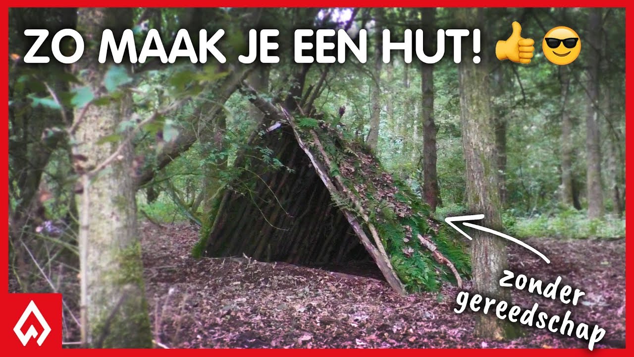 SURVIVAL: een hut maken zonder gereedschap! #2 -- Dutch Outdoor Group