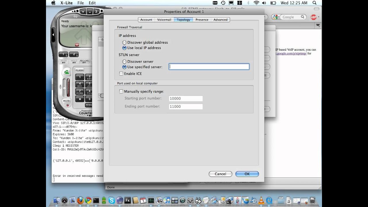 SIP-RTMP gateway demonstration