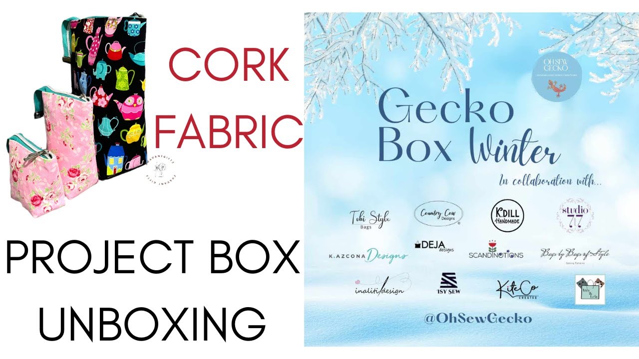 Cork Fabric Sewing Project Box - Unboxing the Winter Box 2023 from OH SEW GECKO