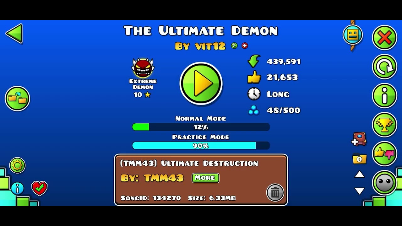 1% on the ultimate demon day:12