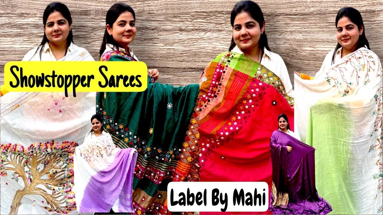 Label BM Brings You Stunning Linen Handwork Saree, Kantha Work, Hand Brush Paint & Modal Silk Sarees
