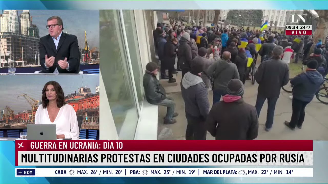 Multitudinarias protestas en ciudades ocupadas por Rusia. Guerra en Ucrania: día 10