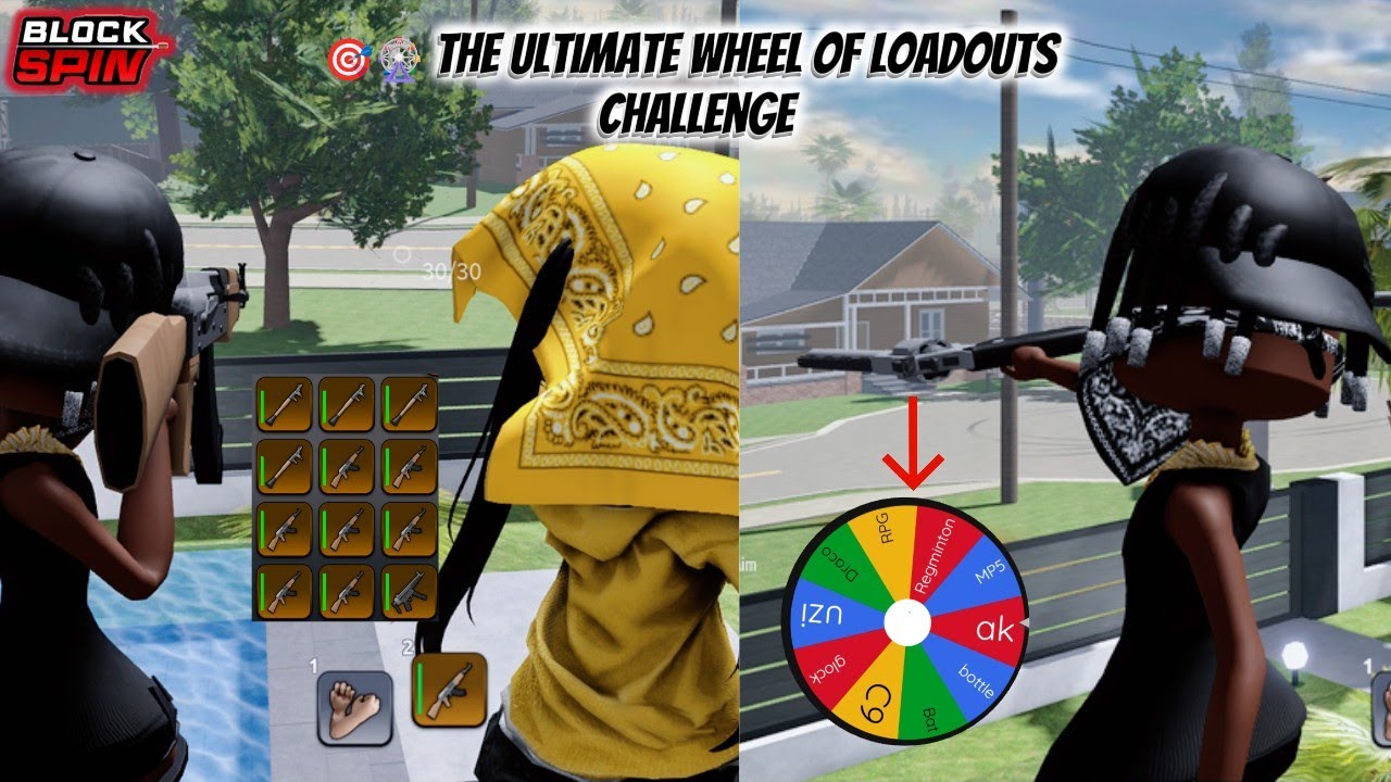 🎡 The Ultimate Wheel Loadouts Challenge IN ROBLOX  BLOCKSPIN 🔥 💥