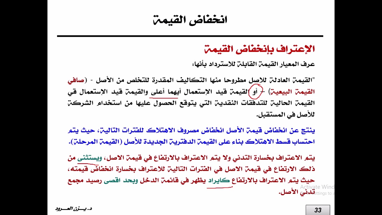 انخفاض قيمة الأصول