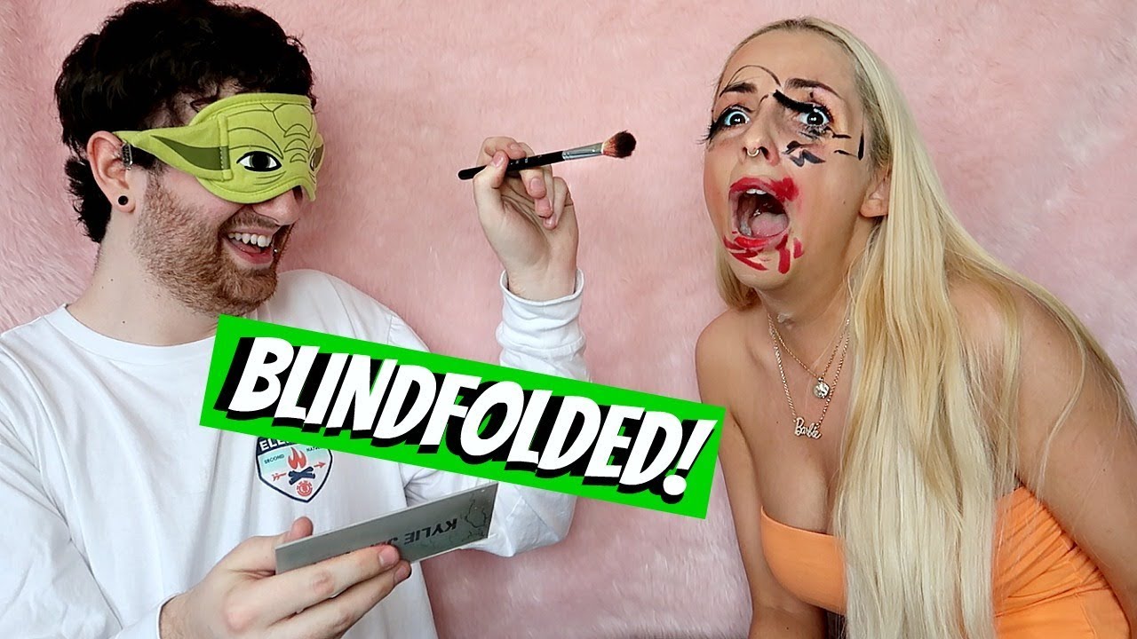 My little brother does my makeup BLINDFOLDED!
