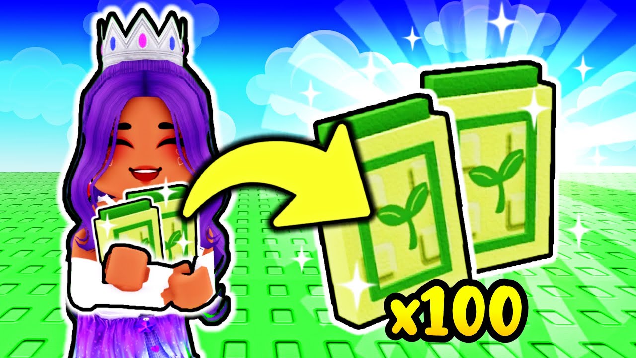 Opening 100 SPROUT SEEDS in GROW A GARDEN!