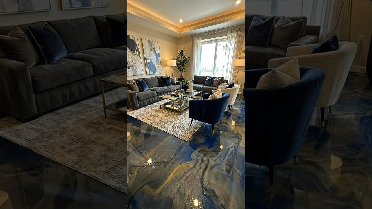 Luxury Living Room Transformation | Metallic Epoxy Floor Timelapse From Start to Finish