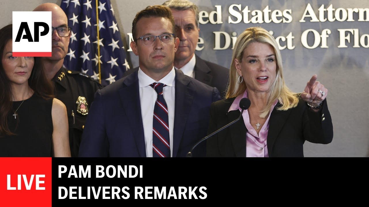 LIVE: Pam Bondi delivers remarks on DOJ&rsquo;s efforts to combat political violence