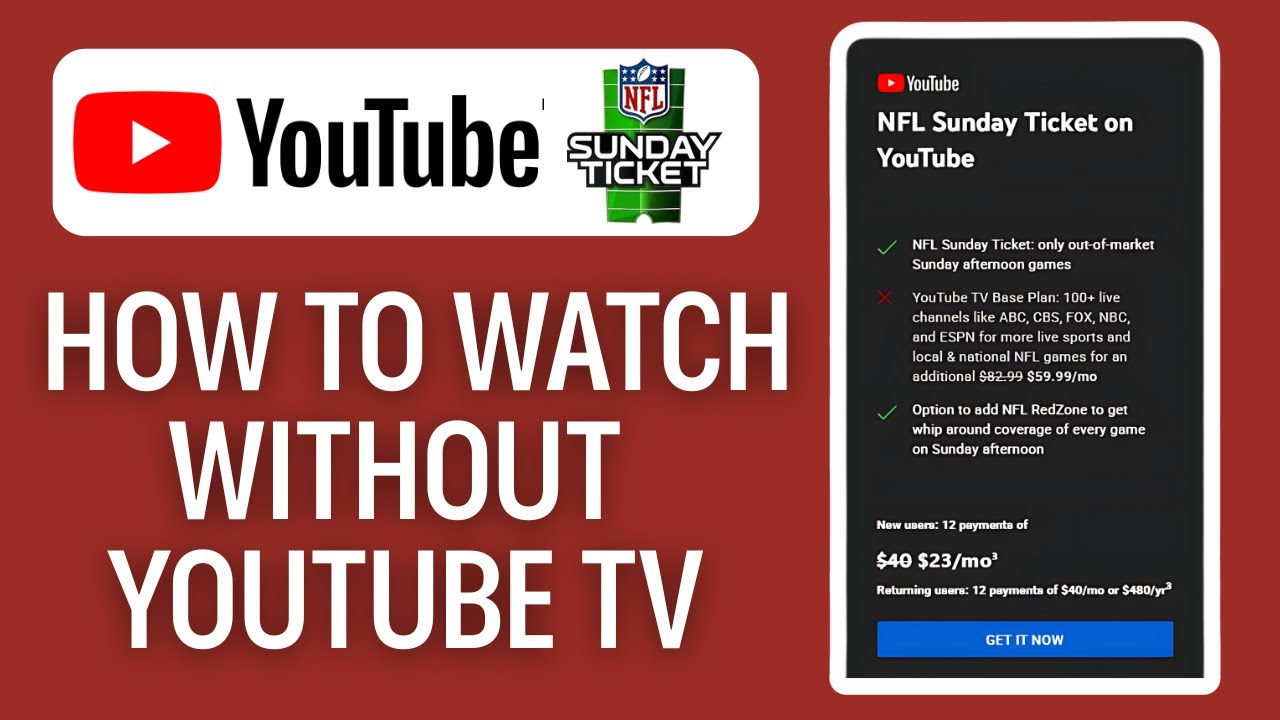 How To Watch NFL Sunday Ticket Without Youtube Tv (2025)