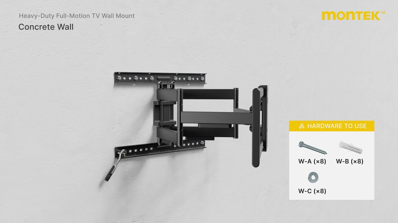 monTEK Heavy-Duty Full-Motion TV Wall Mount Installation Guide HW1242BK