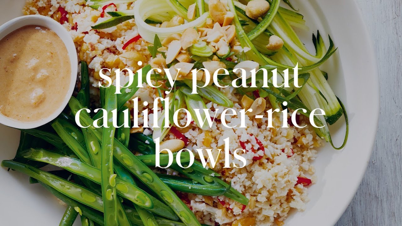 spicy peanut cauliflower-rice bowls | donna hay