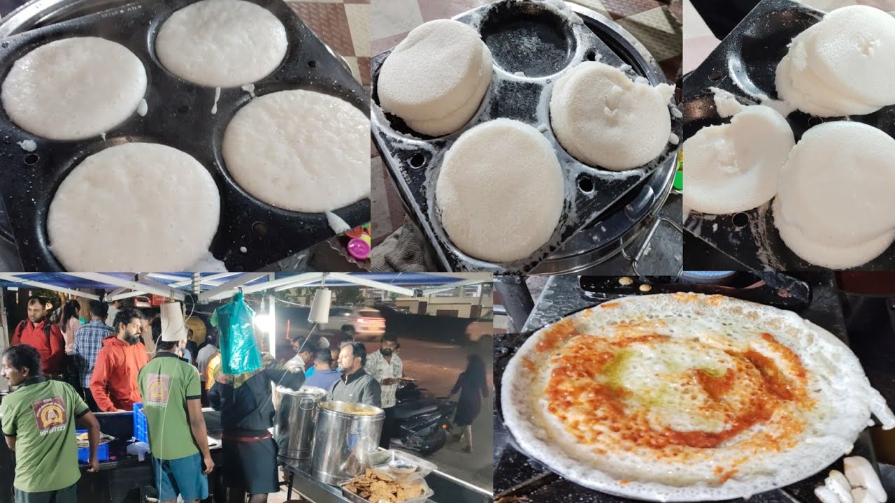 Hot Hot Idli, Mushroom, Lemon Rice, Puliyogare - Famous Night Hotel Nagarbhavi #IndianFoodKannada
