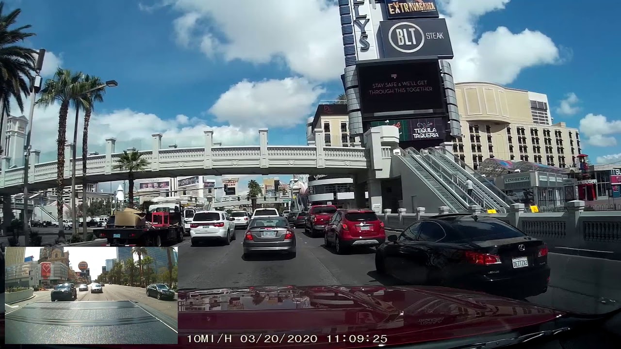 Driving on Las Vegas Blvd from Sunset Rd to St Louis Ave during COVID-19 lockdown on Mar 20, 2020