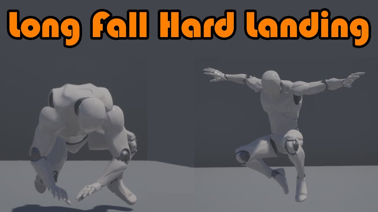 Hard Fall Landing | Long Fall Landing Animation - Unreal Engine 4 Tutorial
