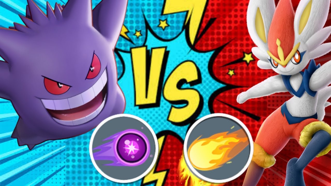 Shadow Ball VS Pyro Ball , Gengar VS Cinderace | Pokémon Unite