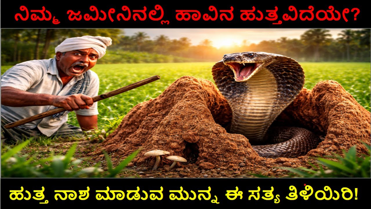ರೈತರೇ ಎಚ್ಚರಿಕೆ !! ನಿಮ್ಮ ಜಮೀನಿನಲ್ಲಿ ಹಾವಿನ ಹುತ್ತವಿದೆಯೇ? ನಾಶ ಮಾಡುವ ಮುನ್ನ ಈ ಸತ್ಯ ತಿಳಿಯಿರಿ! Snake anthill