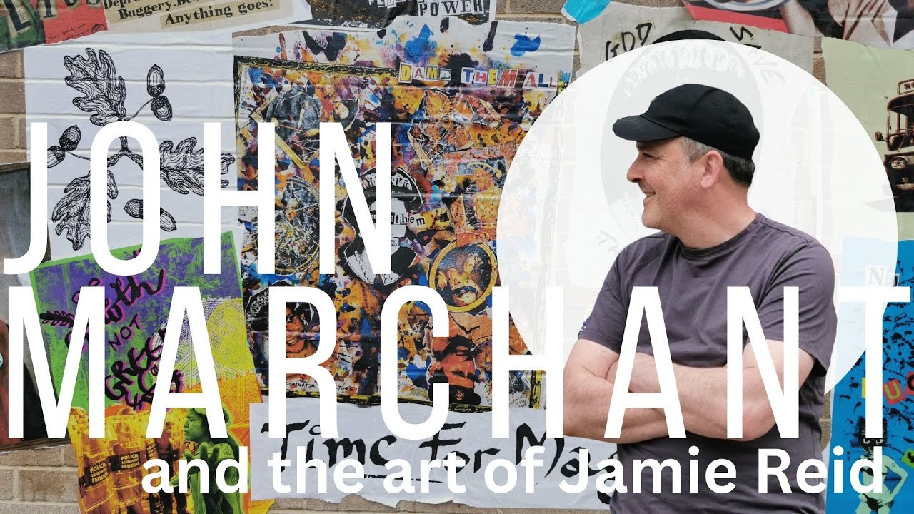 John Marchant on the Jamie Reid Poster Wall at Nuart in Aberdeen