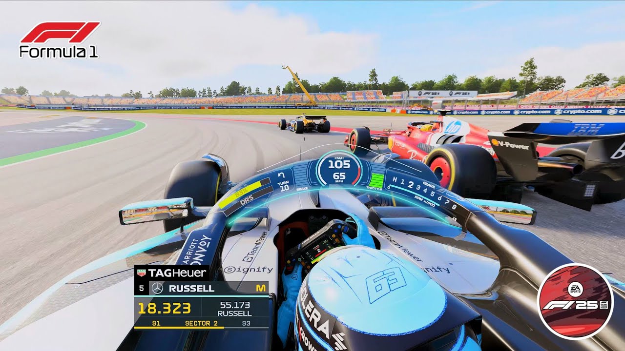 F1 25 | Realistic HUD | Spanish GP | 25% Race | George Russell | Mercedes-AMG W16 | From P2