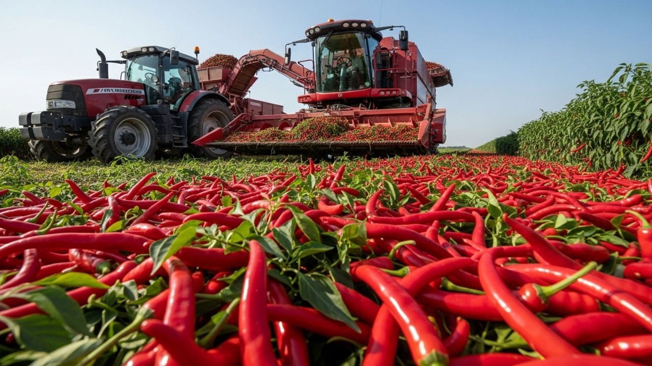 Inside China’s Chili Pepper Farming Modern Harvest Technology | Agricultural Secrets