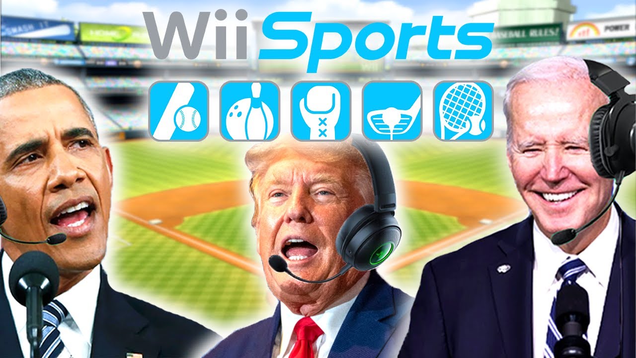 US Presidents Play Wii Sports Baseball