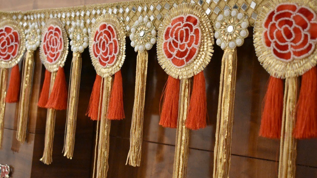 Designer Glittery Toran Making At Home || Latest of 2023 | Bandanwar Door Hanging Trending Pattern