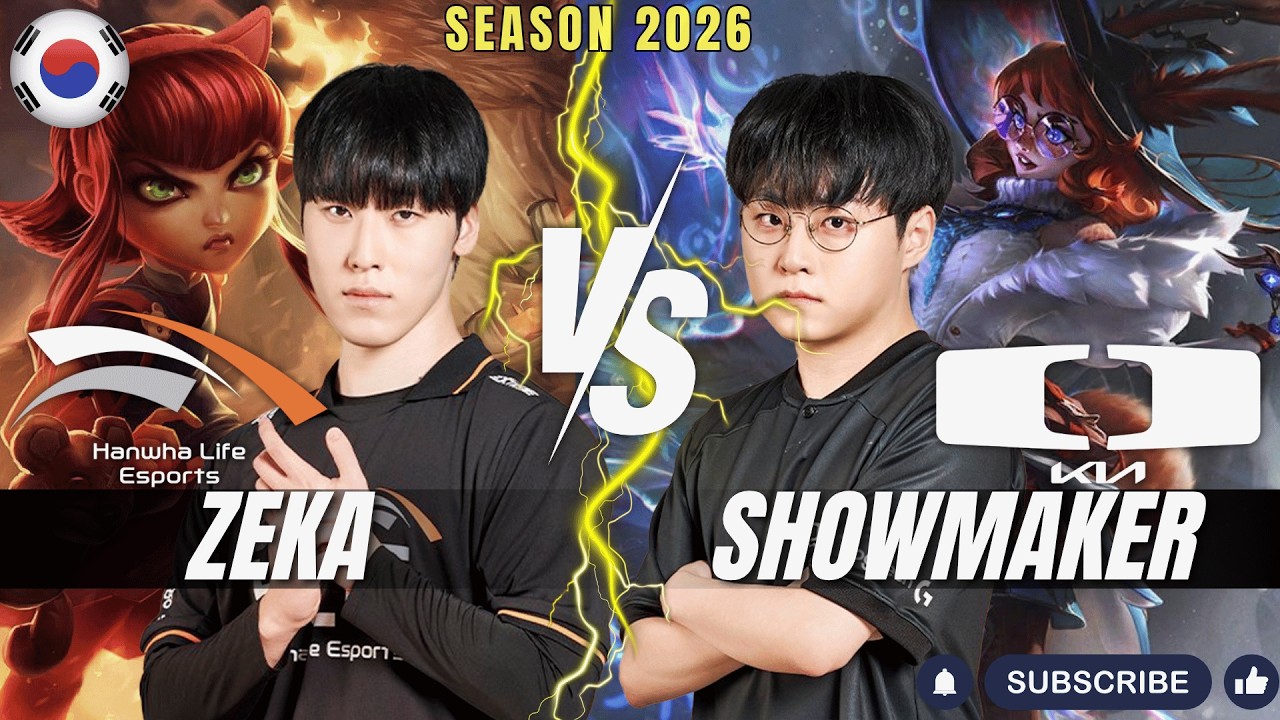 HLE Zeka vs DK ShowMaker - Zeka ANNIE vs ShowMaker AURORA Mid - Patch 26.6 KR Ranked | lolrec