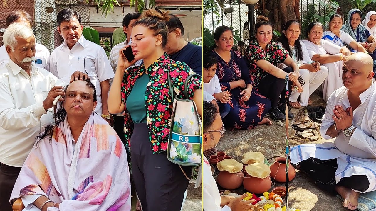 Rakhi Sawant Brother Rakesh Sawant Performs Mundan Ceremony For Mother's Tehravi Rituals