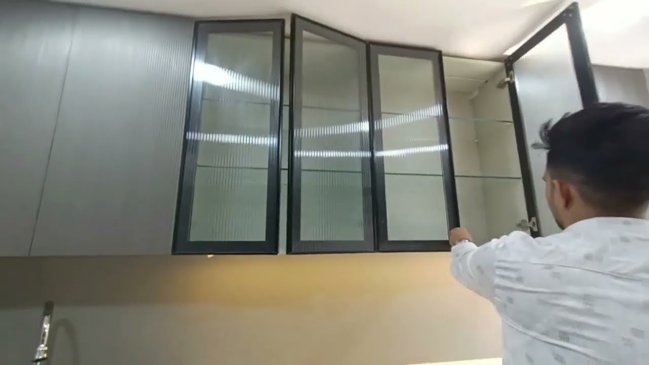 U shape Pu & laminate finished #modular #kitchen #design #youtube 7982467774 @interior_decor