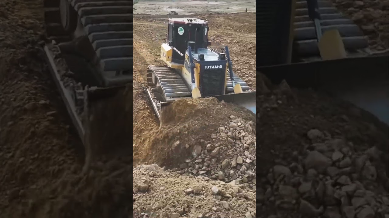 High-Powered Shantui Bulldozer Pushing Soil, Speedy Land Leveling, Cutting Edge Bulldozer Technology