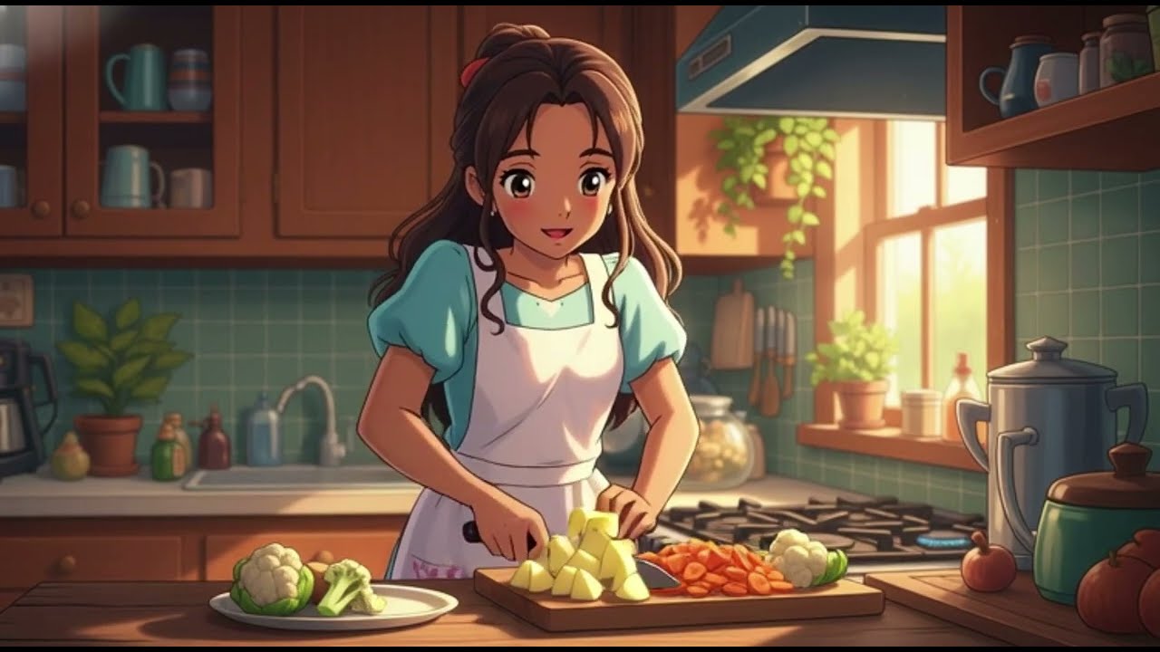 Cozy Ghibli Cooking |  Girl Making Mix Sabzi | The Ghibli vault