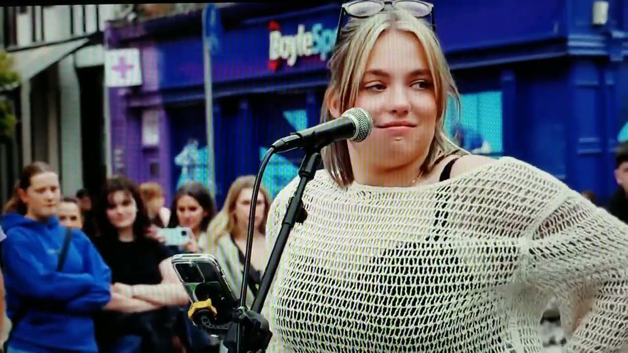 Allie Sherlock in Dublin Ireland on Grafton Street