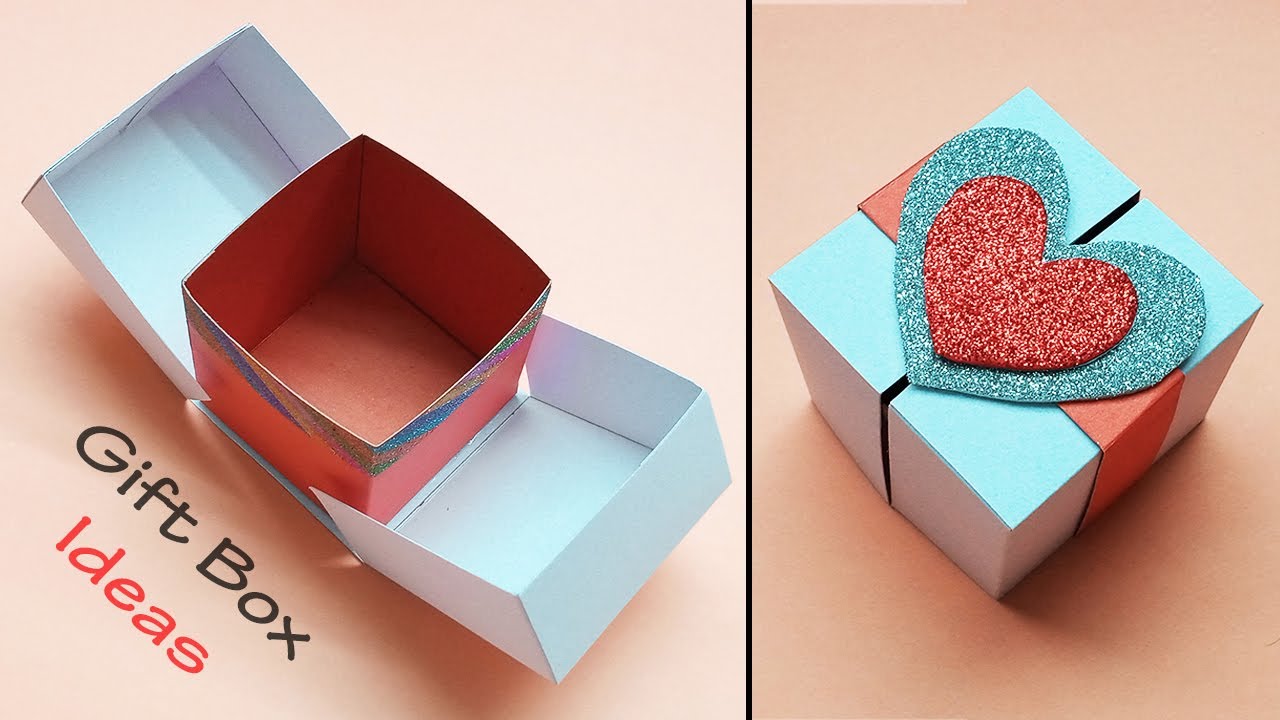 How To Make A Paper Gift Box with Lid | DIY Gift Box Ideas | Hing Gift Box Making At Home | 